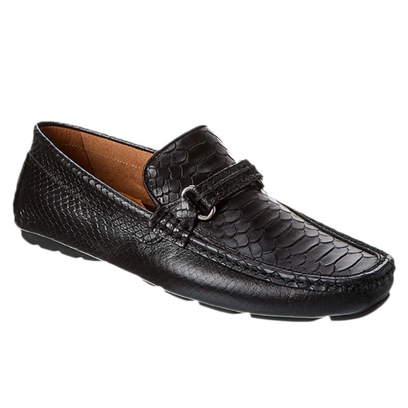 Donald J. Pliner Black Textured Loafers - Picture 4 of 8